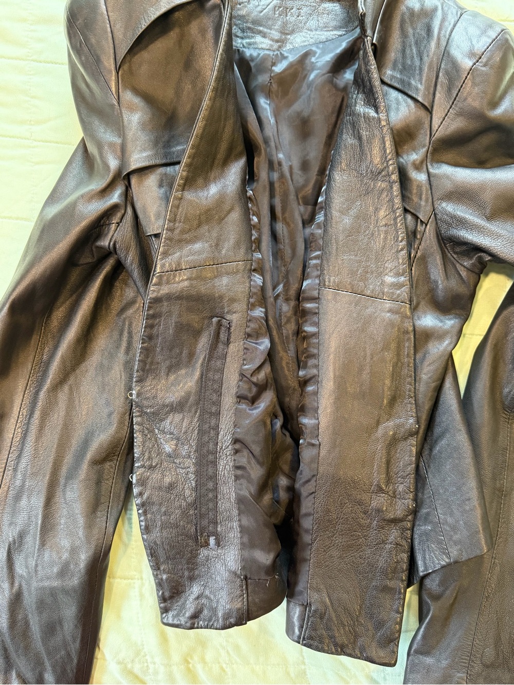 Vintage Genuine Lambskin Leather Jacket Soft Tailored Black Blazer Coat S - Picture 10 of 10